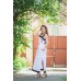 Boho Style Embroidered Sleeveless Dress "Summer Birds" White/Black